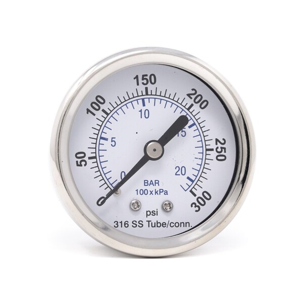 Pic Gauges 1 1/2 in Dial, 1/8 in NPT Male Center Back Location, Stainless Steel Case Material PRO-302D-158H-01 - main